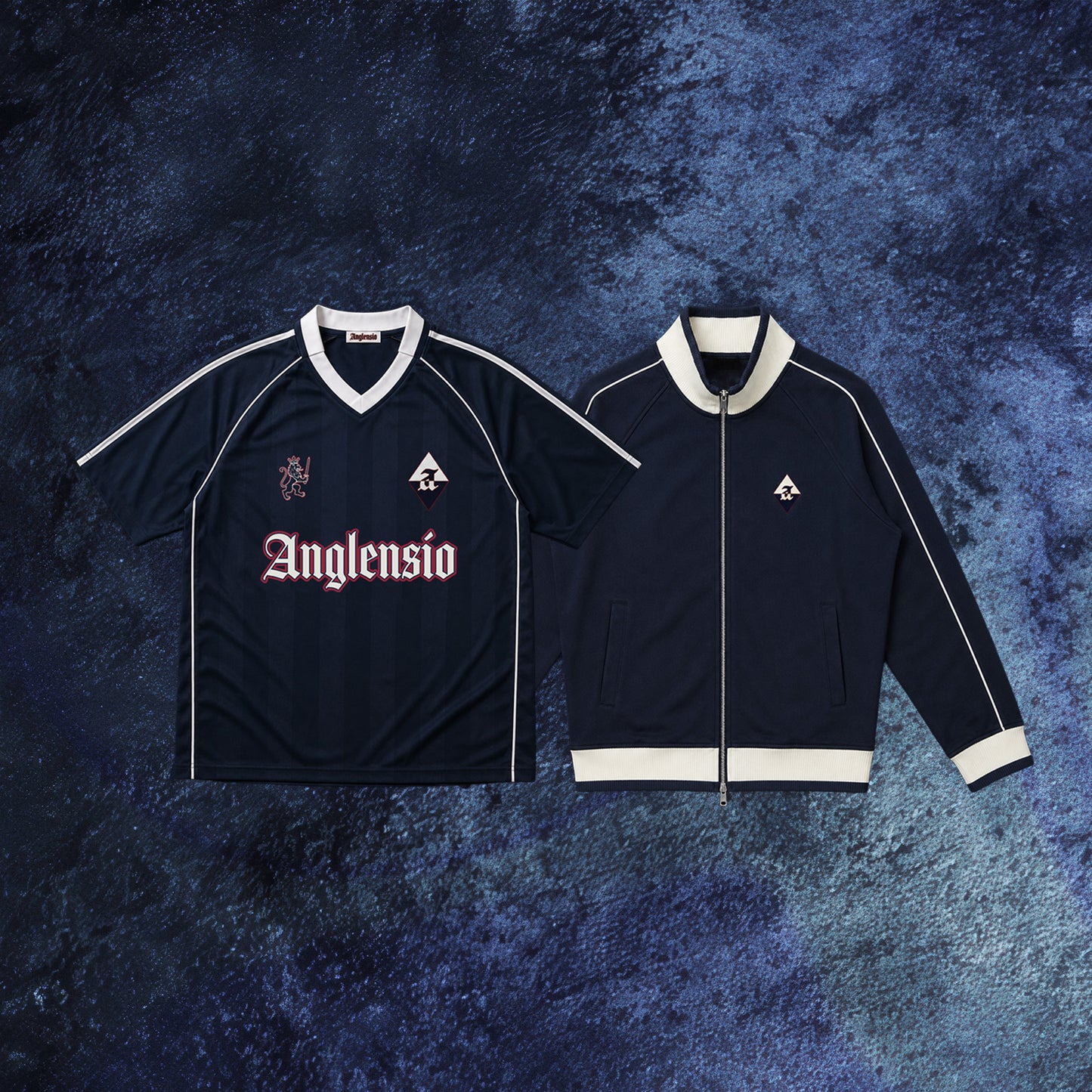 NAVY FOOTBALL SHIRT & NAVY TRACK JACKET BUNDLE